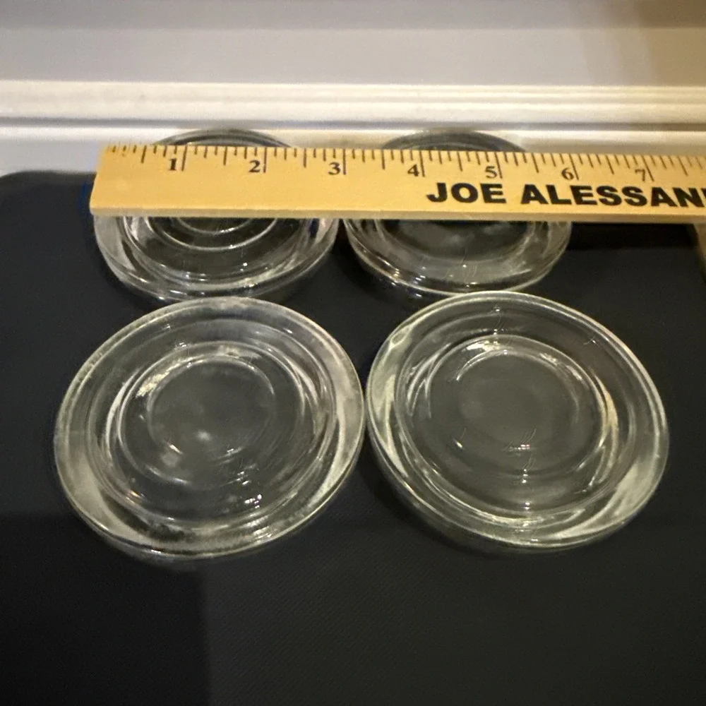 Vintage Furniture Coasters Clear Lot of four 2 1/8